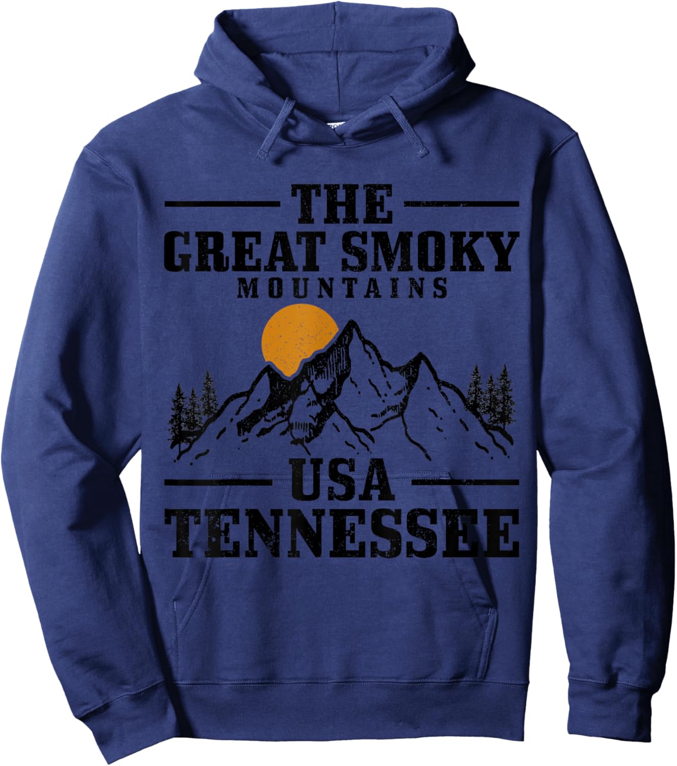 Great Smoky Mountains Tennessee Hiking TN Vintage Hoodie - Hoodie | Navy