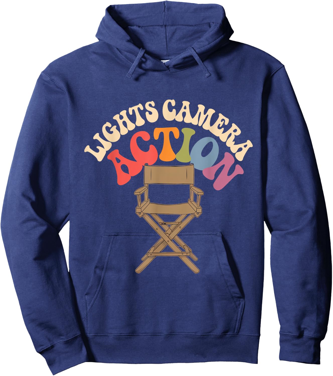 Director Film Crew Lights Camera Action Video Producer Quote Hoodie - Hoodie | Navy
