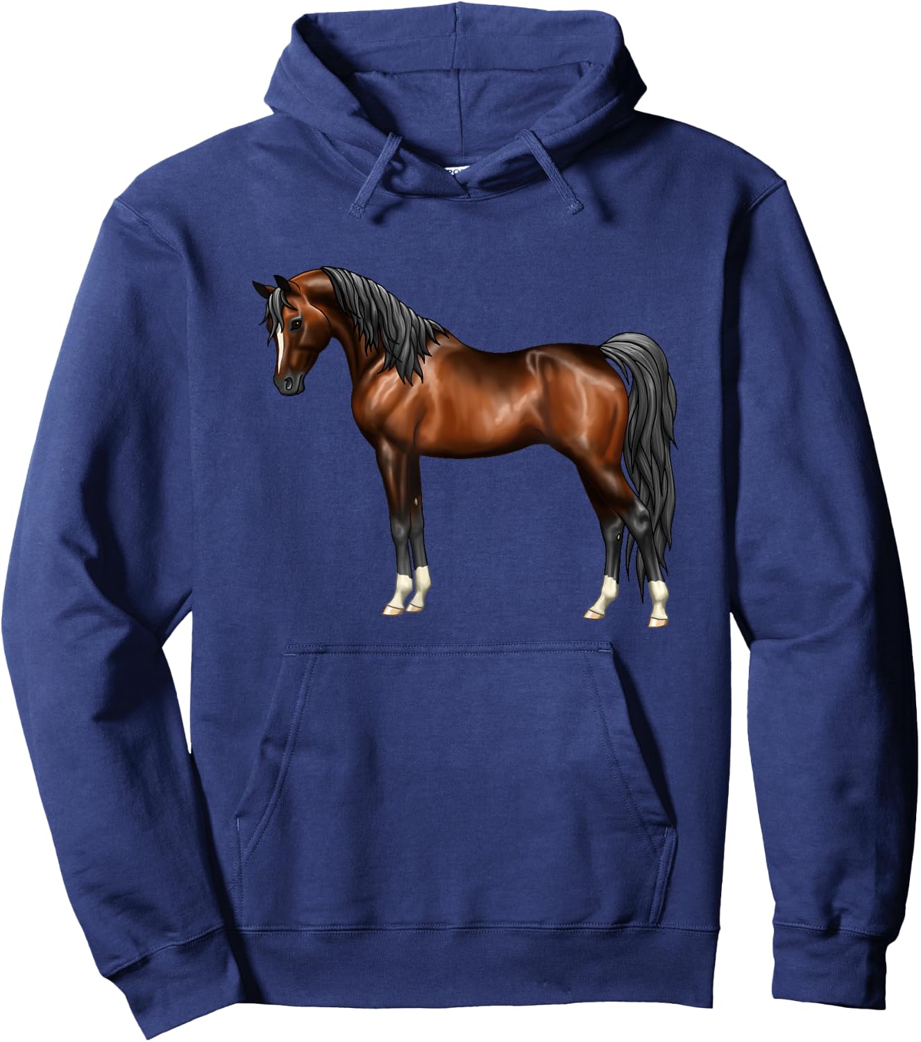 Beautiful Dark Brown Bay Egyptian Arabian Horse Lovers Hoodie - Hoodie | Navy