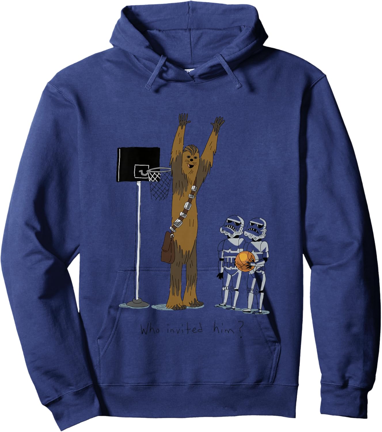 Kids Star Wars Classic Chewbacca Basketball Who Invited Him? Hoodie - Hoodie | Navy