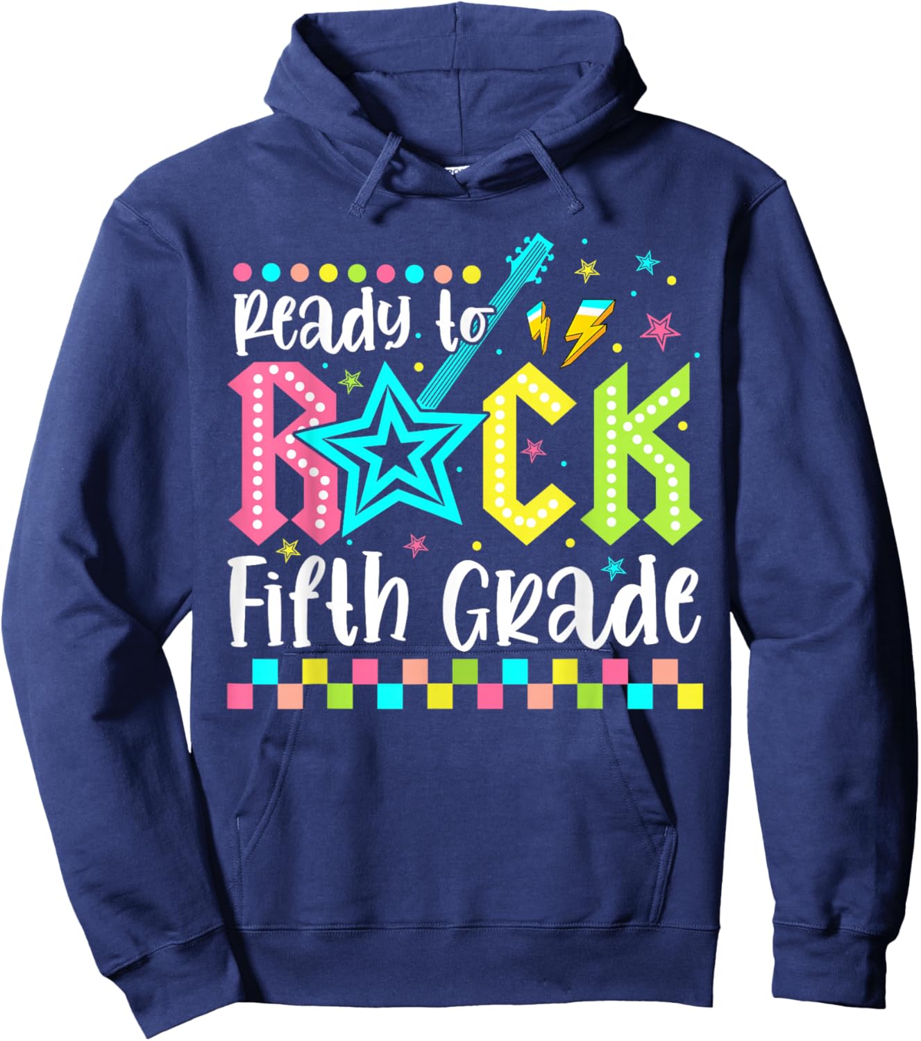 Ready To Rock Fifth Grade Back To School 5th Grade Boys Kids Hoodie - Hoodie | Navy