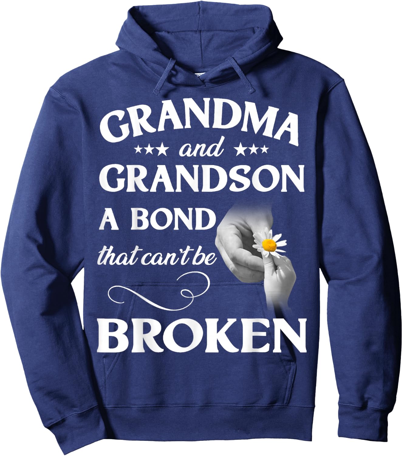 Trendy Coloring Grandma and Grandson A Bond That Can't Be Broken ,Black,Small Hoodie - Hoodie | Navy