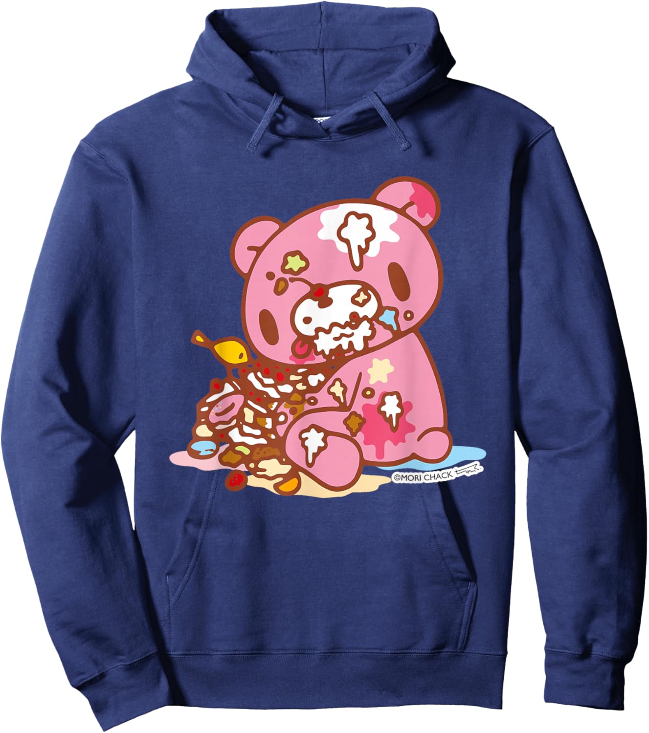 Gloomy Bear The Naughty Grizzly Junk Food Feast Anime Hoodie - Hoodie | Navy
