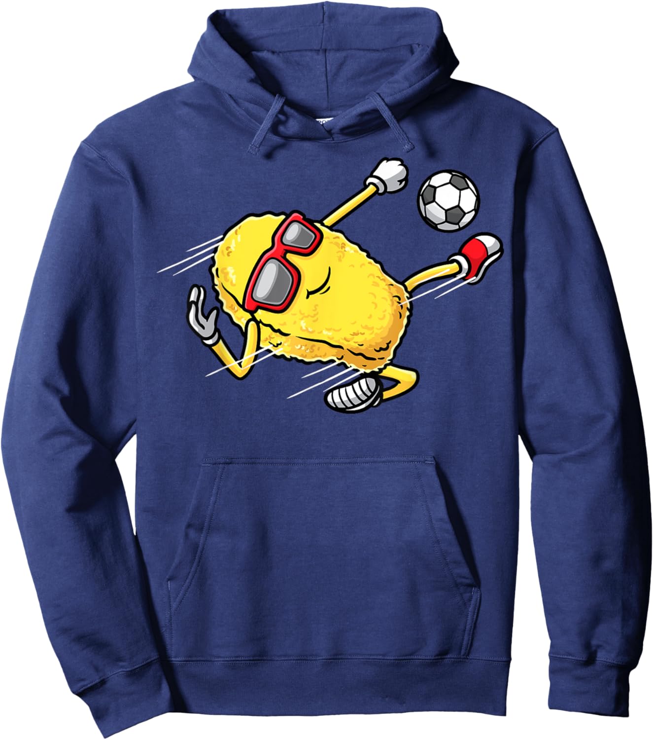 Soccer Player Chicken Nugget Playing Soccer Girls Boys Hoodie - Hoodie | Navy