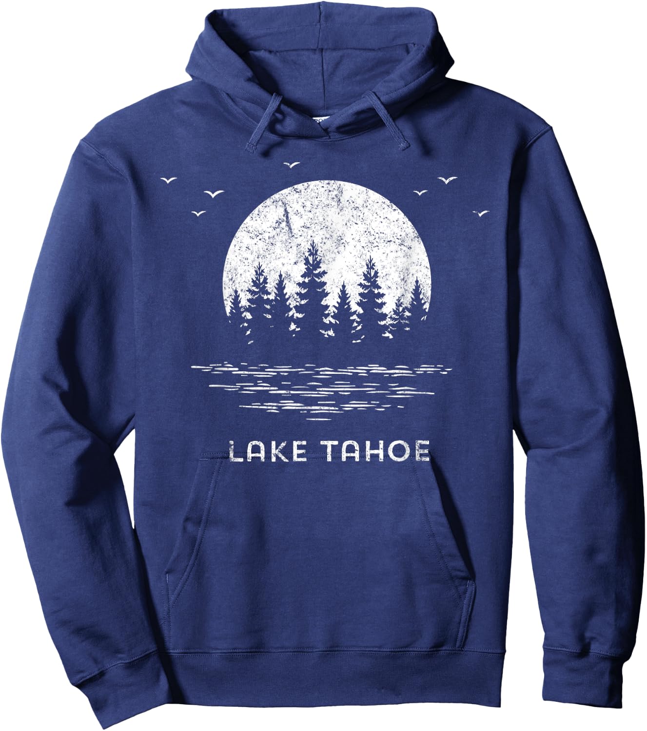 Lake Tahoe California/Nevada Mountain Resort Moon Trees Gift Hoodie - Hoodie | Navy