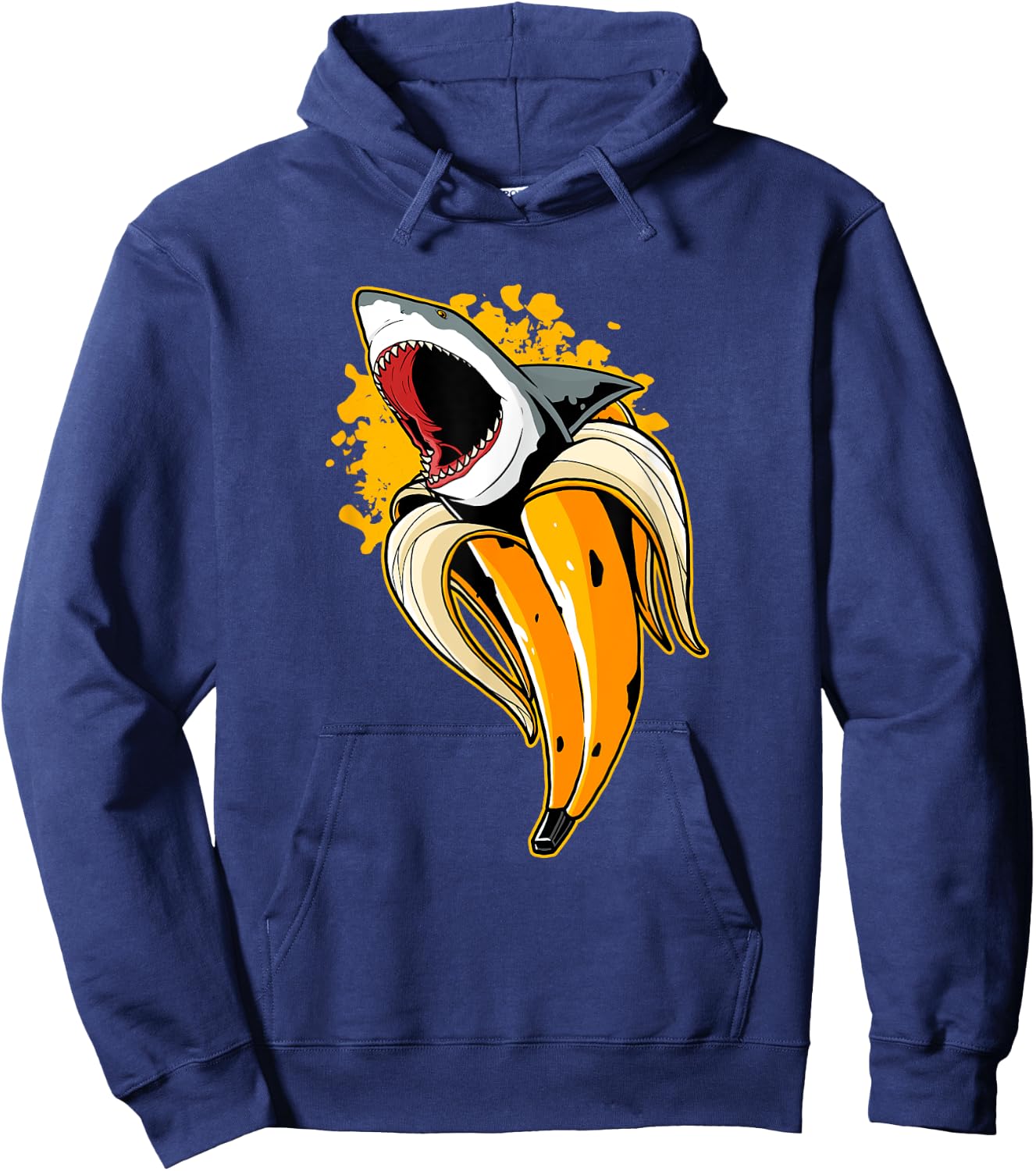 Banana Shark Marine Biology Fruit Lover Shark Lover Funny Hoodie - Hoodie | Navy