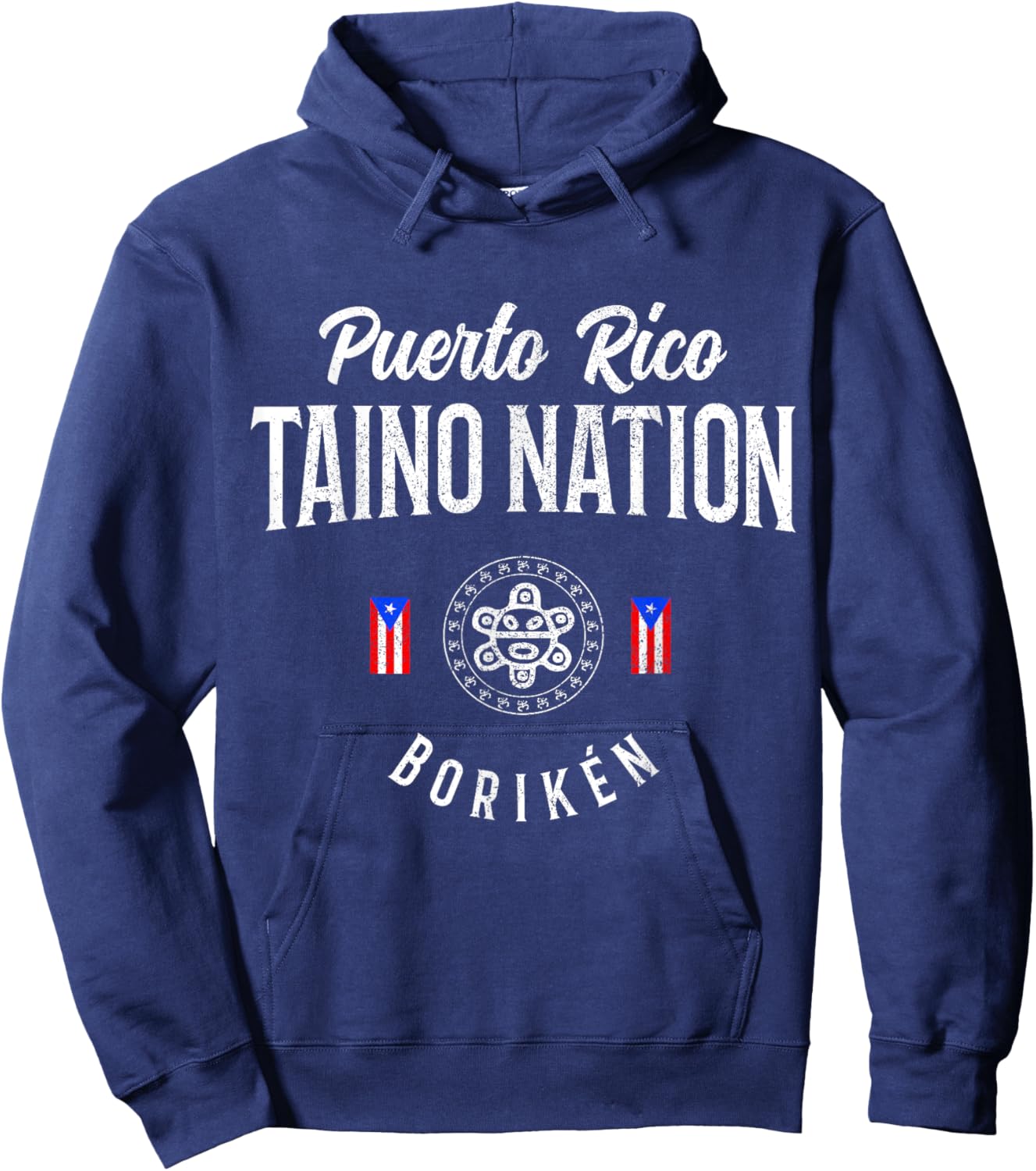 Taino Nation Boricua Boriken Pride Puerto Rico Indigenous Hoodie - Hoodie | Navy