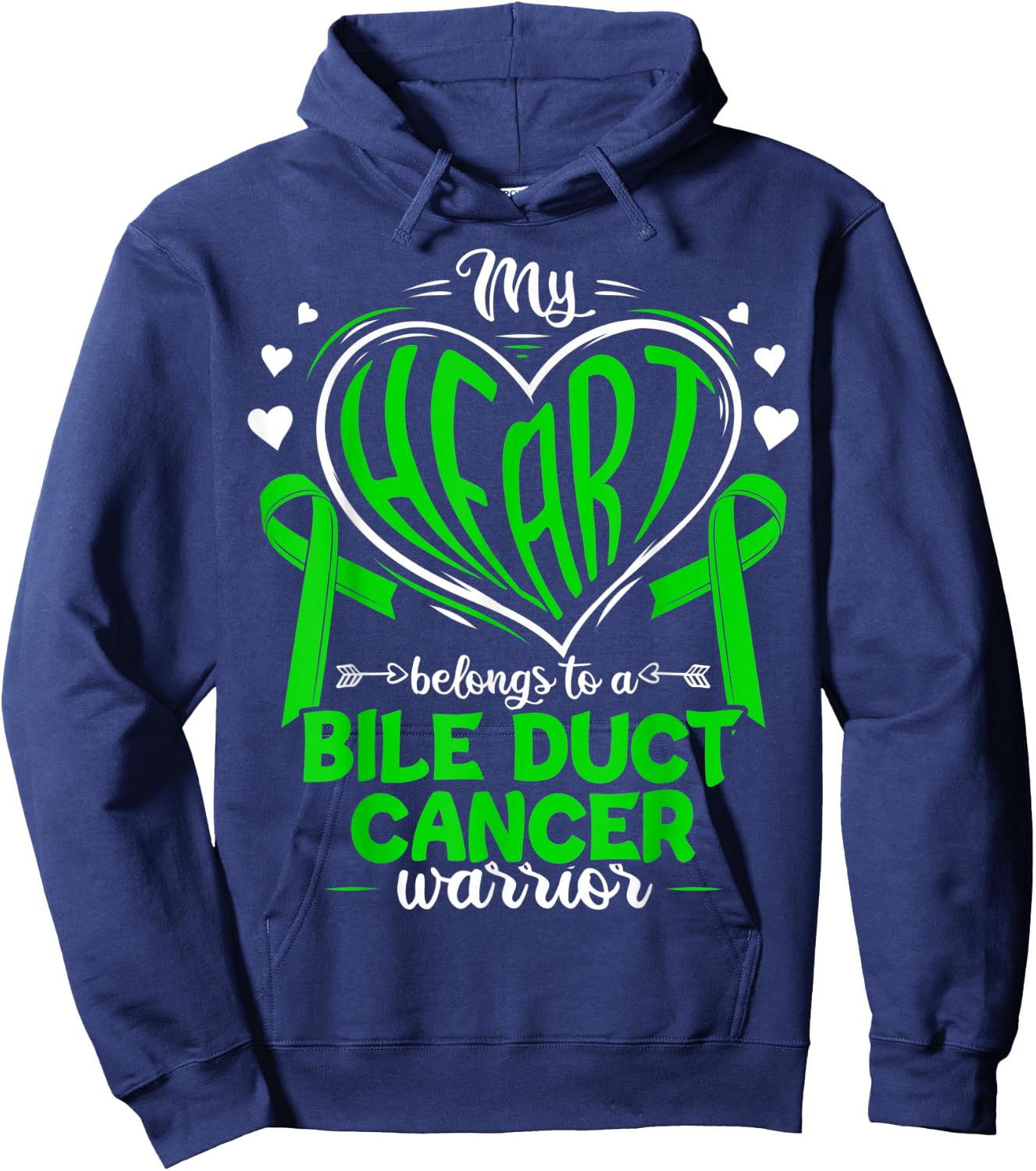 Cholangiocarcinoma Bile Duct Cancer Awareness Hoodie - Hoodie | Navy