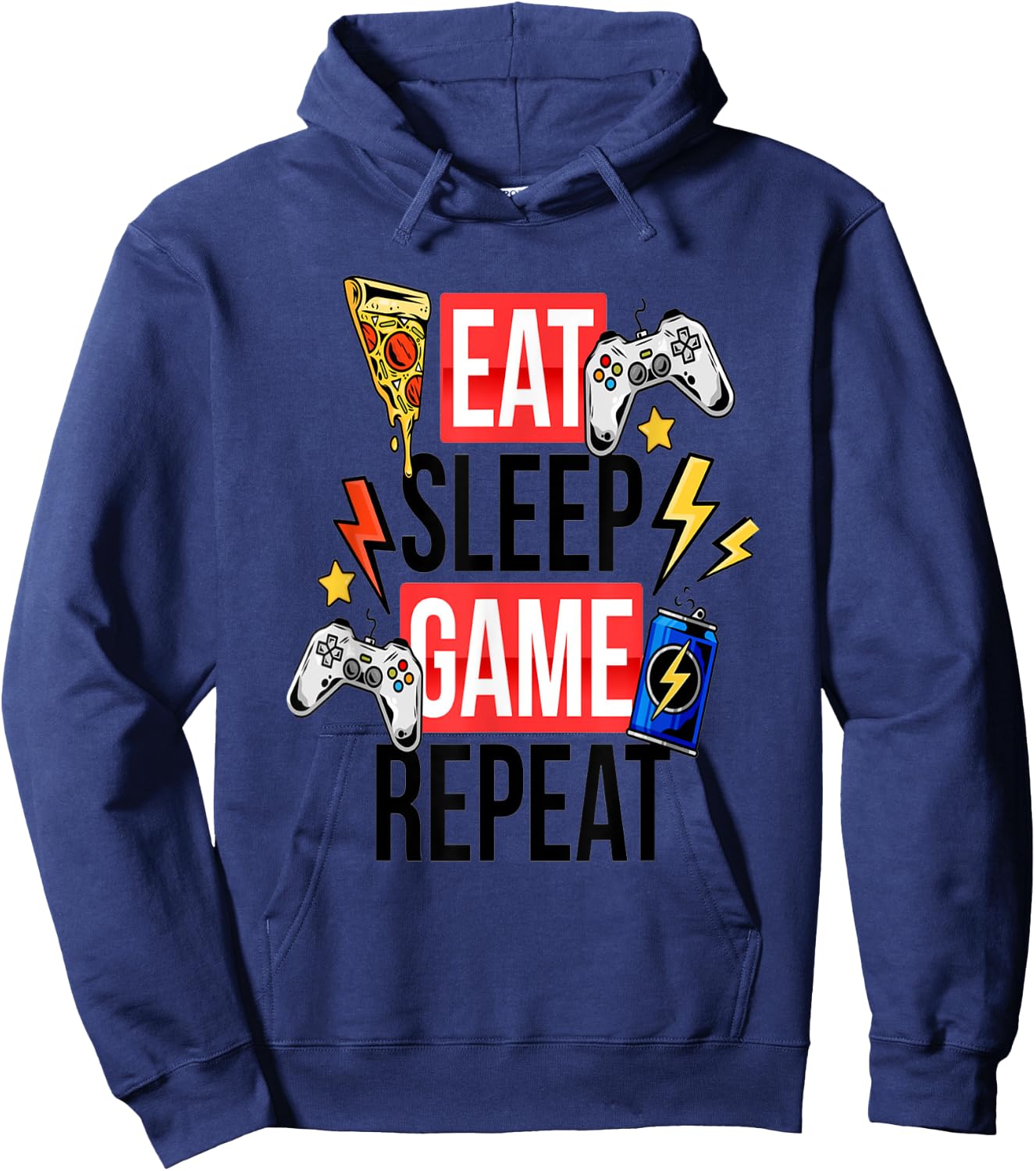 Funny Eat Sleep Game Repeat for Video Games Lovers Hoodie - Hoodie | Navy