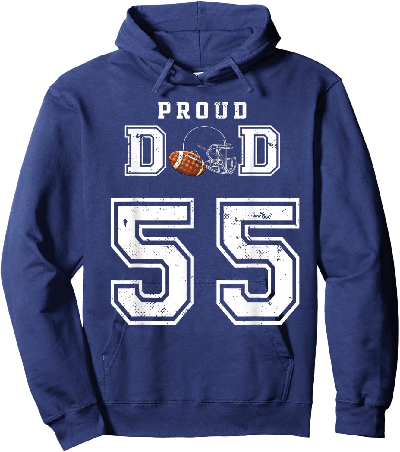 Custom Proud Football Dad Number 55 Personalized Hoodie - Hoodie | Navy
