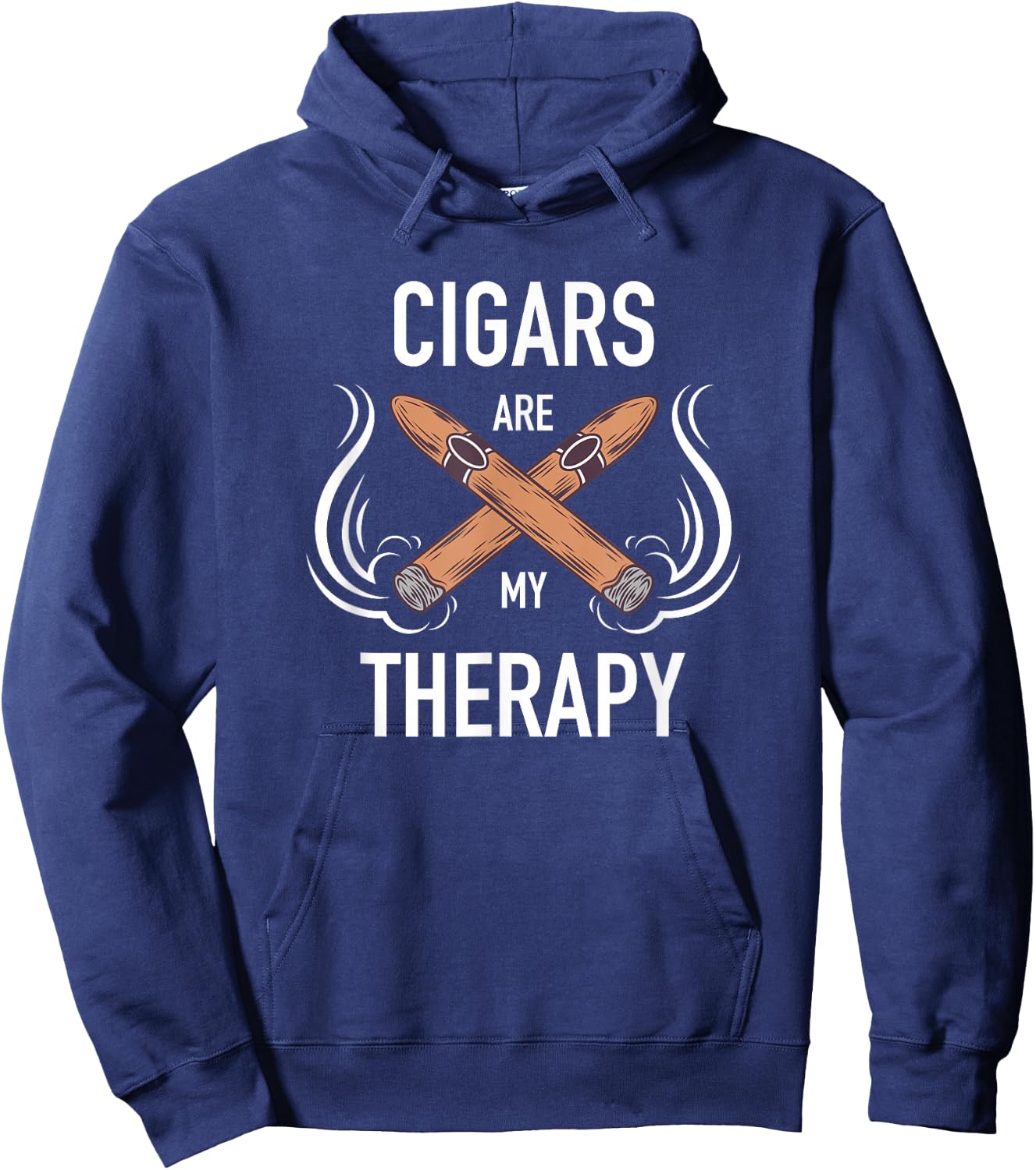 Funny Cigar Smoker Cigars are my Therapy Gift Shirt Hoodie - Hoodie | Navy
