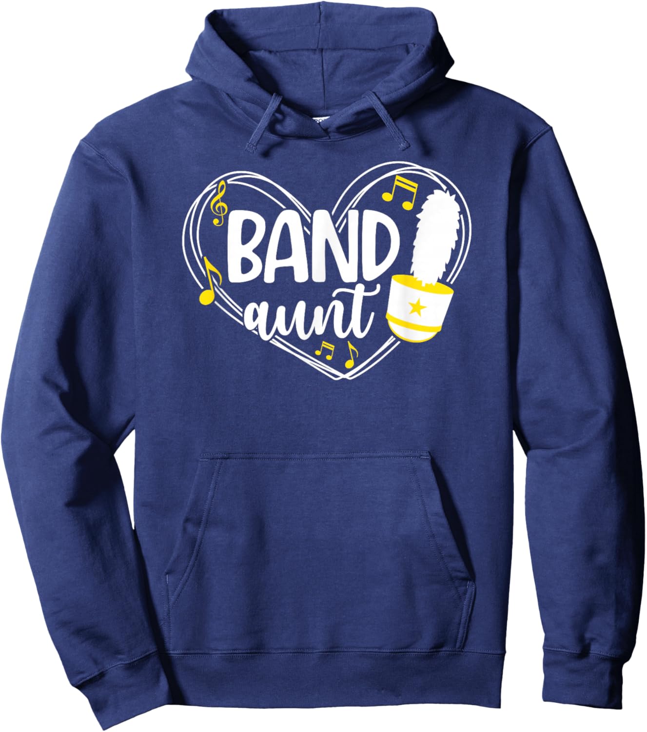 Band Aunt Heart Marching Band Aunt Hoodie - Hoodie | Navy