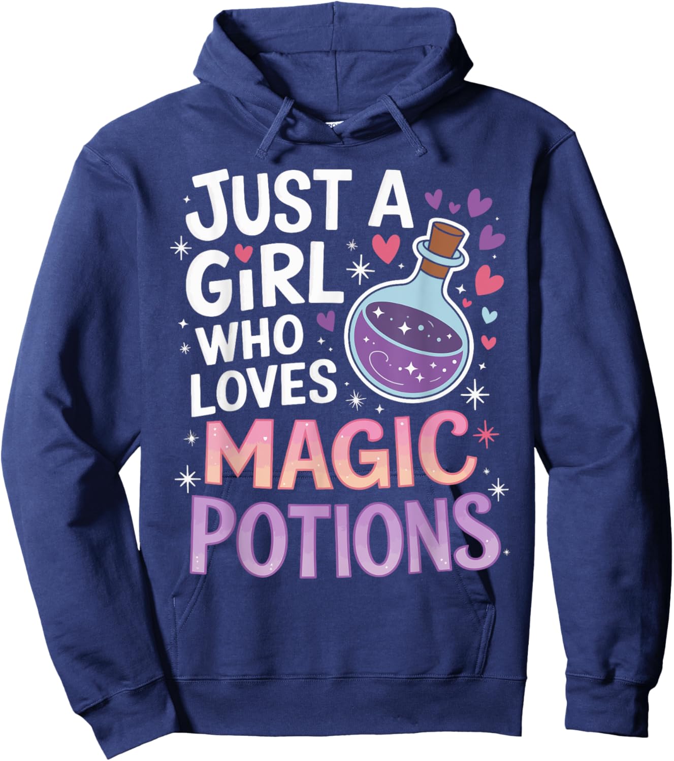 Just A Girl Who Loves Magic Potion Funny Halloween Girls Hoodie - Hoodie | Navy