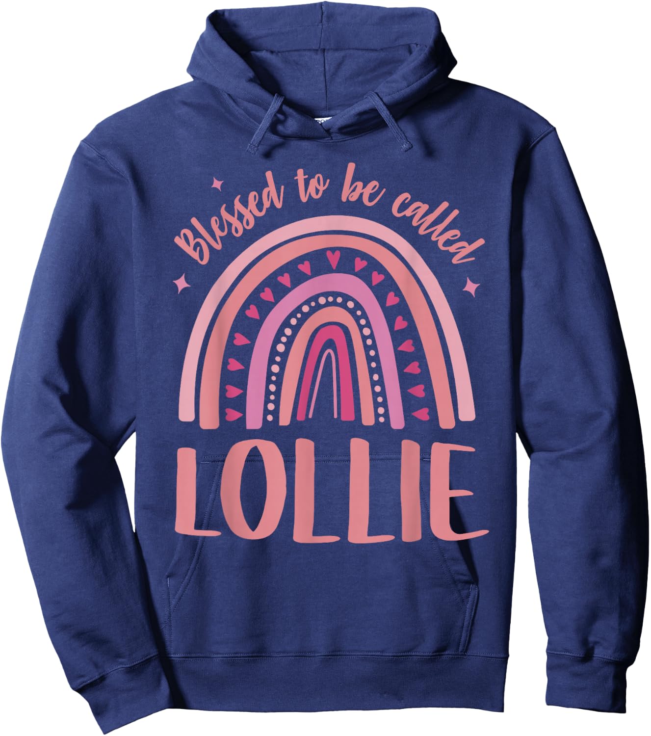 Lollie for Grandma Women Mothers Day Blessed Lollie Hoodie - Hoodie | Navy