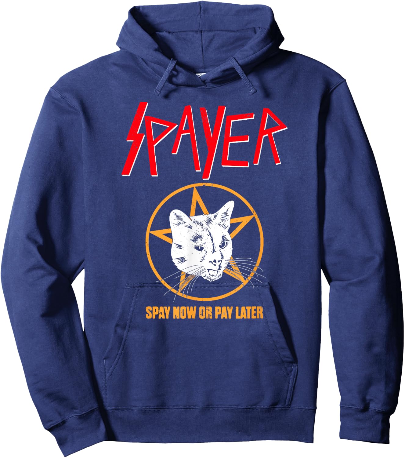 Vintage Rock Spayer Cat Kitten Pun Mom Dad Gift Shirt Men Women Girls Kids Hoodie - Hoodie | Navy