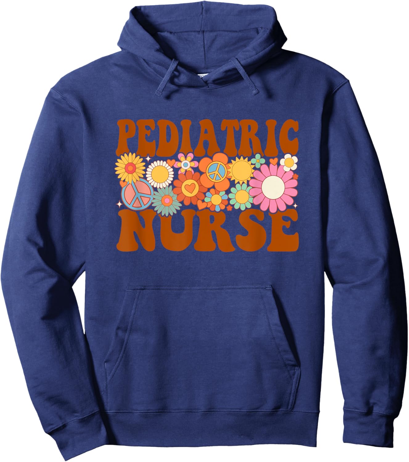 Pediatric Nurse Future Nurse Nurse Life Nursing Retro Groovy Hoodie - Hoodie | Navy