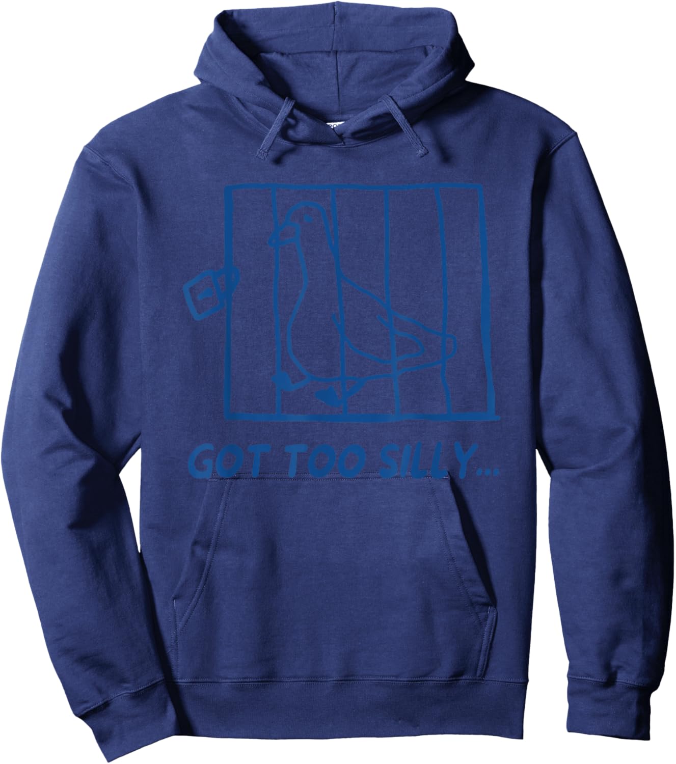 Retro Got Too Silly Funny Meme Silly Goose Lustiger Spruch Hoodie - Hoodie | Navy