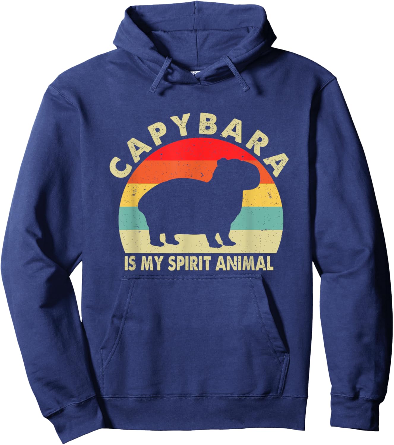 Capybara Is My Spirit Animal Vintage Rodent Funny Capybara Hoodie - Hoodie | Navy