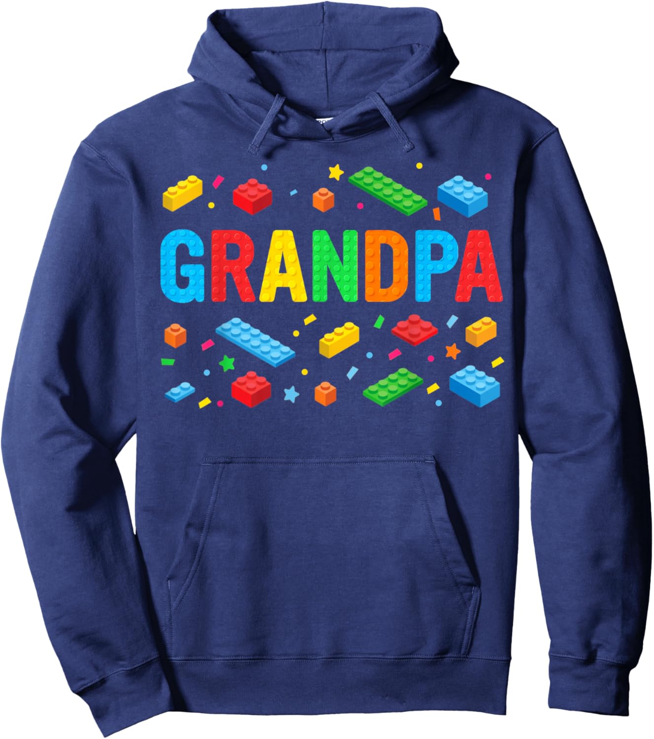 Grandpa Master Builder Building Bricks Blocks Family Funny Hoodie - Hoodie | Navy
