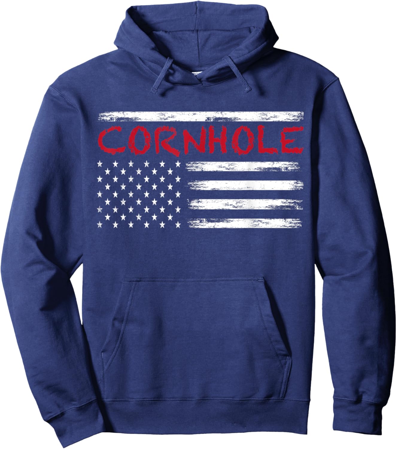 Cornhole USA American Flag United States Hoodie - Hoodie | Navy