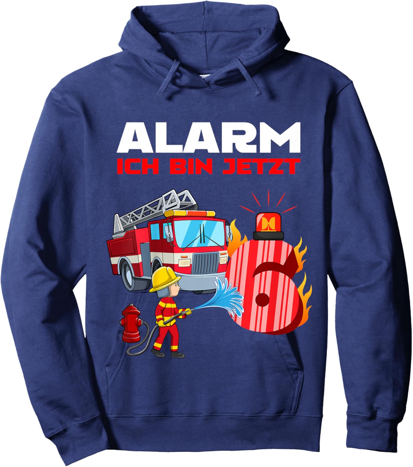 Kinder 6 Geburtstag Feuerwehr - 6 Jahre Junge Hoodie - Hoodie | Navy