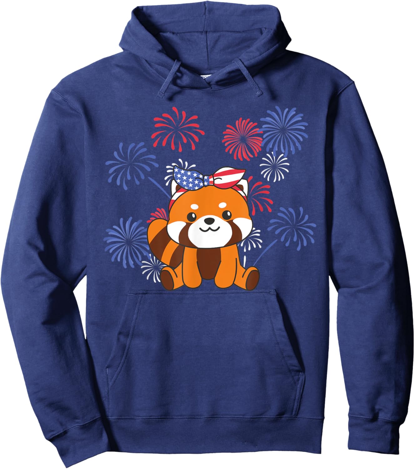 4th Of July American Red Panda For Kids Cute Usa Red Panda Hoodie - Hoodie | Navy