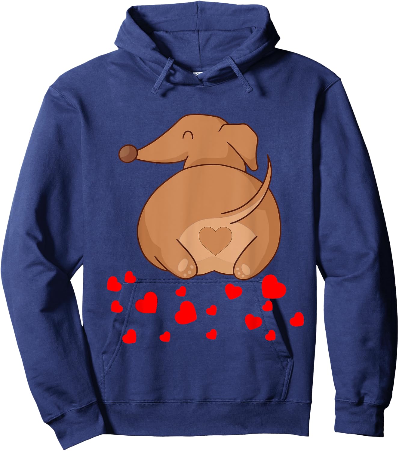 Dachshund Weenie Dog Lover Valentines Day Hoodie - Hoodie | Navy
