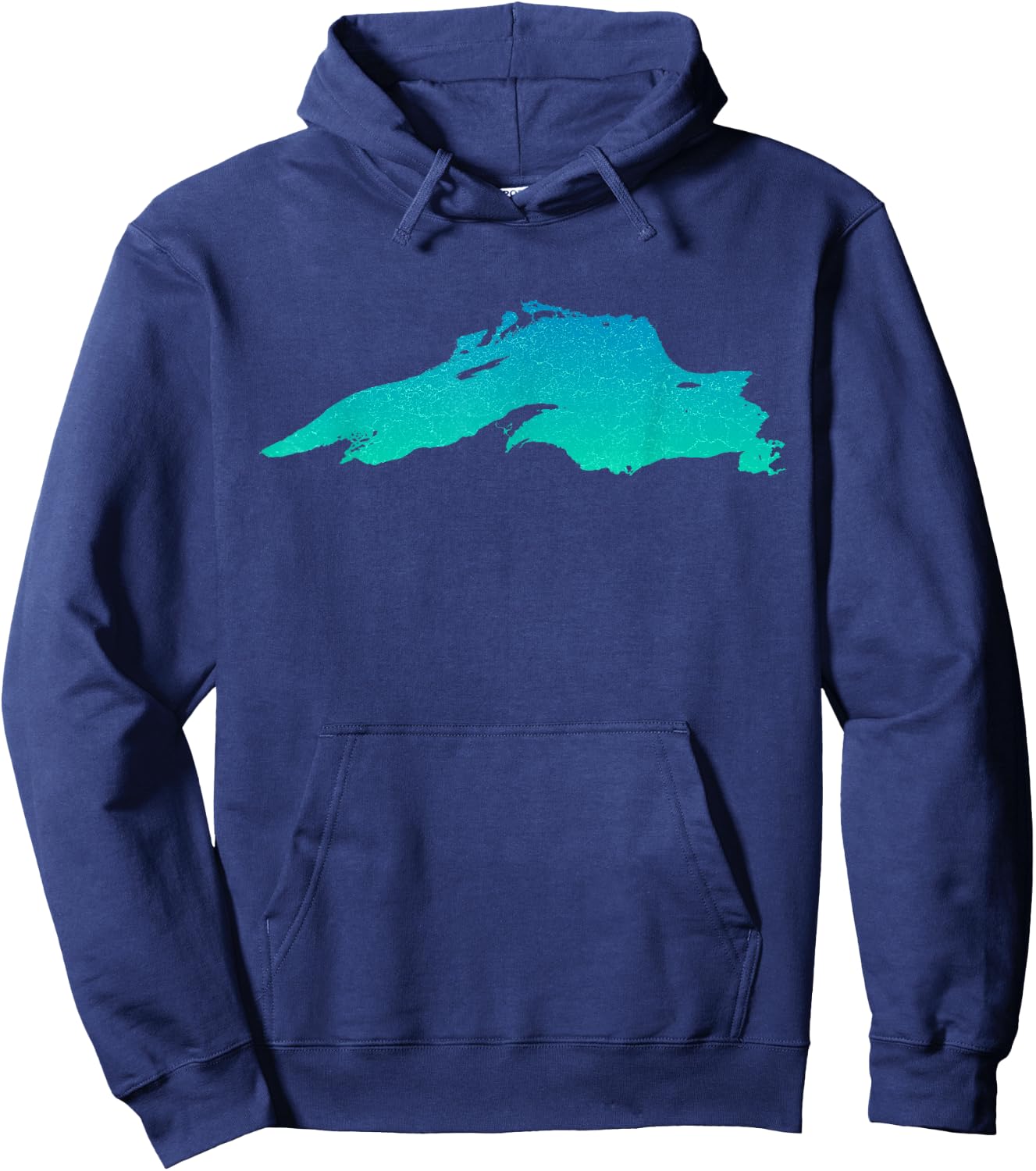 Lake Superior Blue Green Water Ombre Hoodie - Hoodie | Navy