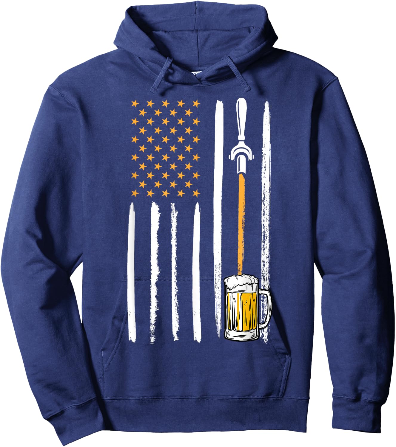 Craft Beer American Flag USA 4th July Brewery Alcohol Lovers Hoodie - Hoodie | Navy