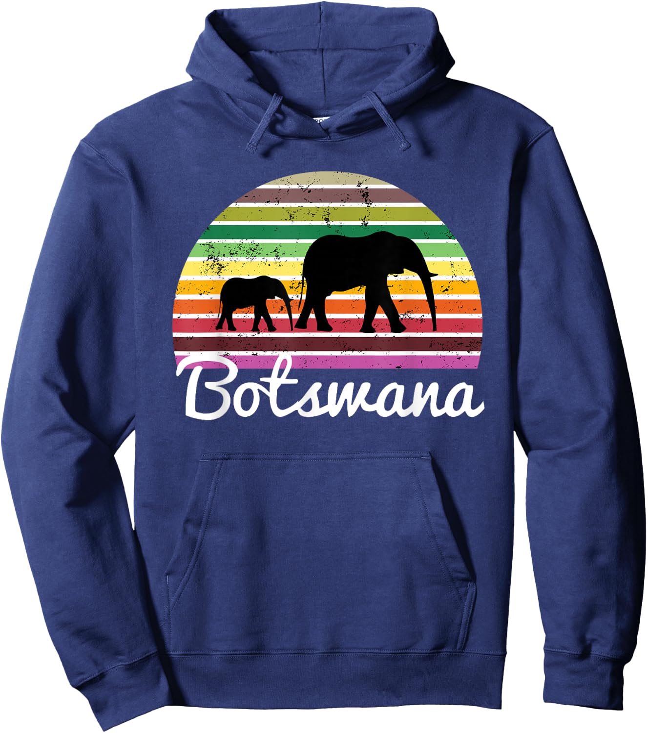 Botswana Shirt Elephant Safari Gift T Shirt Hoodie - Hoodie | Navy
