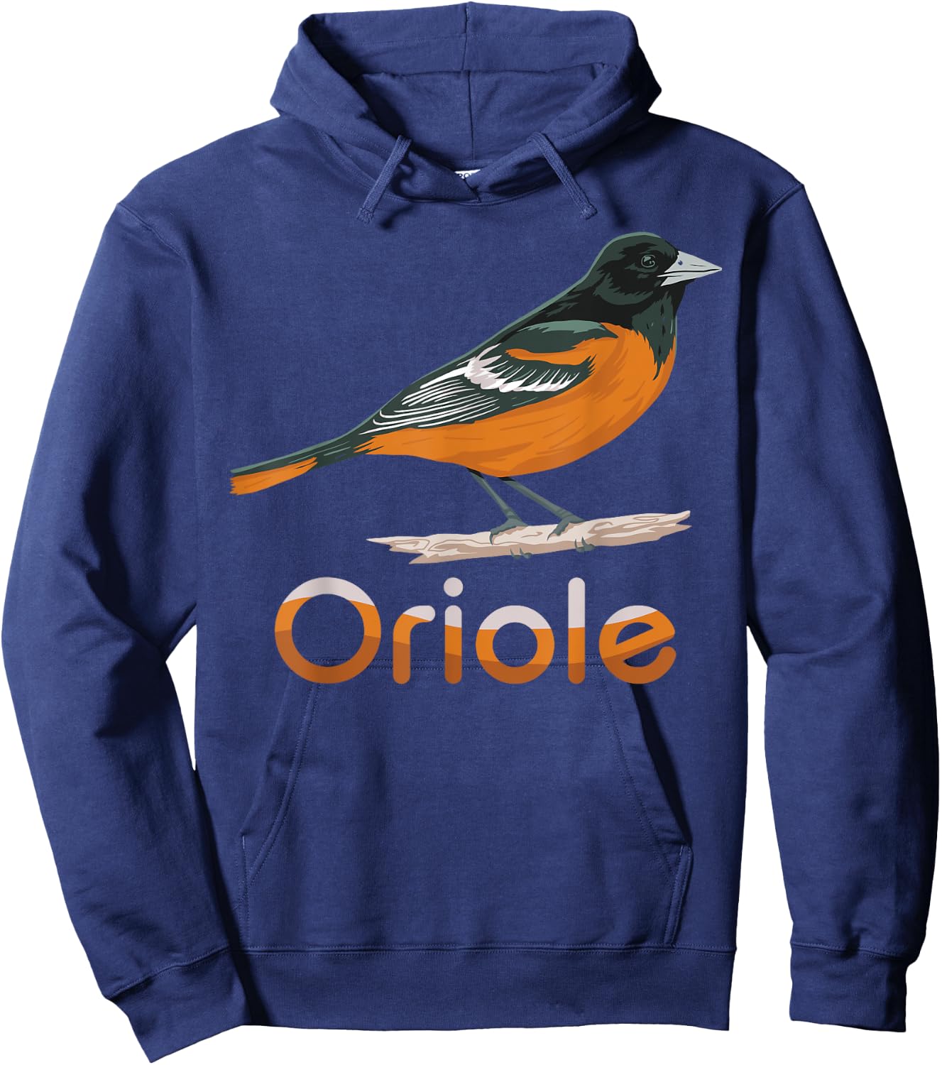 Vintage Distressed Look Oriole Bird Vintage Design Hoodie - Hoodie | Navy