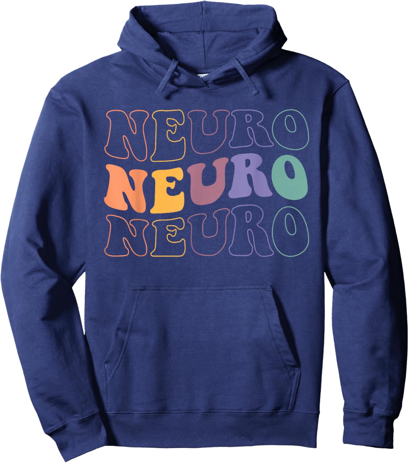Retro Groovy In My Neuro Nurse Era Neuro Nursing Groovy Neuro Trauma Icu Nurse Neurology Nurse Neuroscience Hoodie - Hoodie | Navy