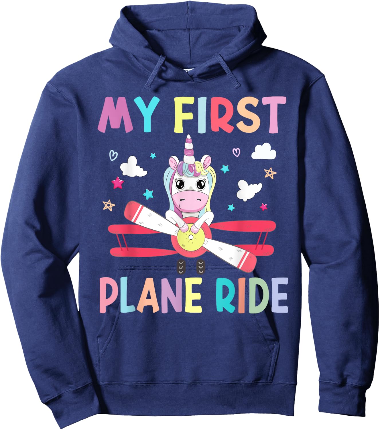 First Time Flying My First Airplane Ride Shirt Boys Girls Hoodie - Hoodie | Navy