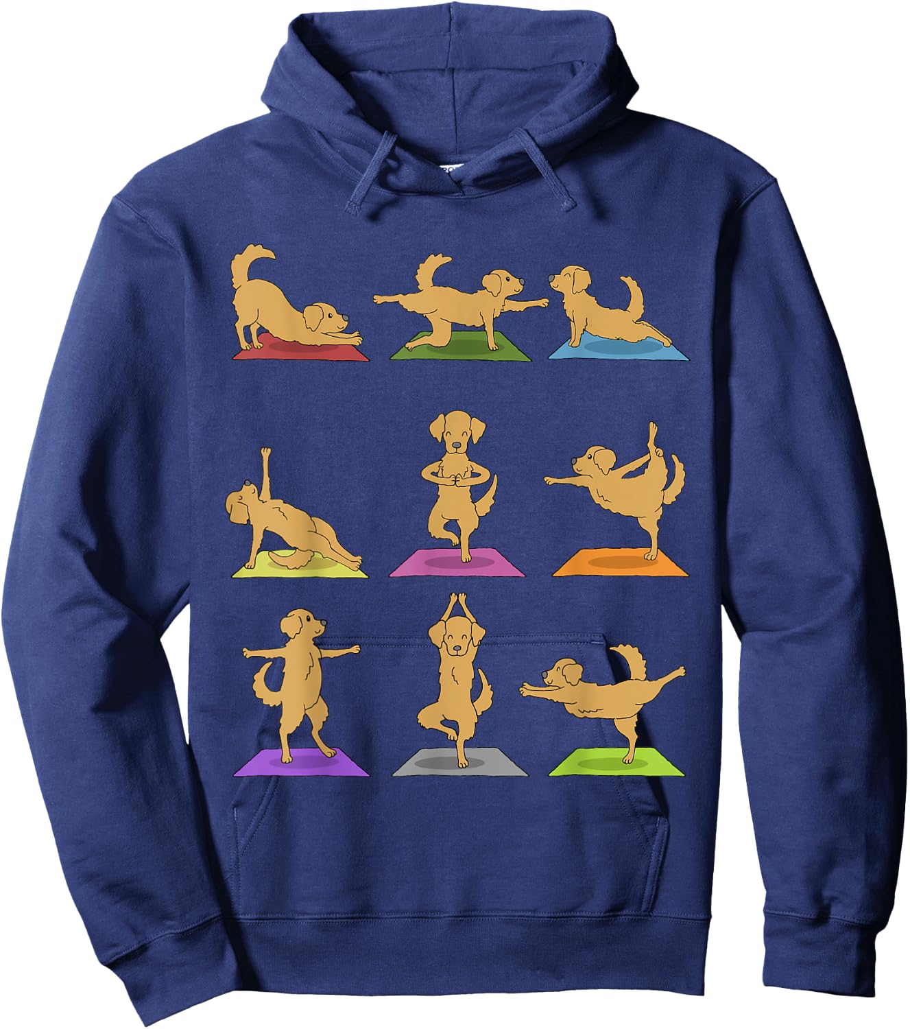 Golden Retriever Yoga Funny Dogs In Yoga Poses Shirt Hoodie - Hoodie | Navy