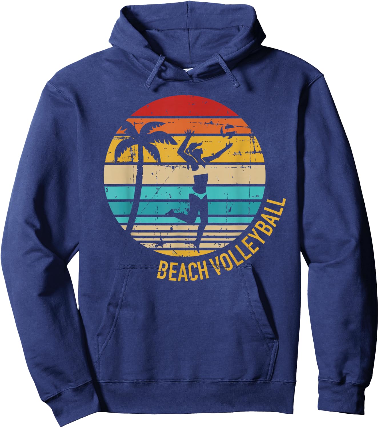 Beach volleyball vintage retro Hoodie - Hoodie | Navy