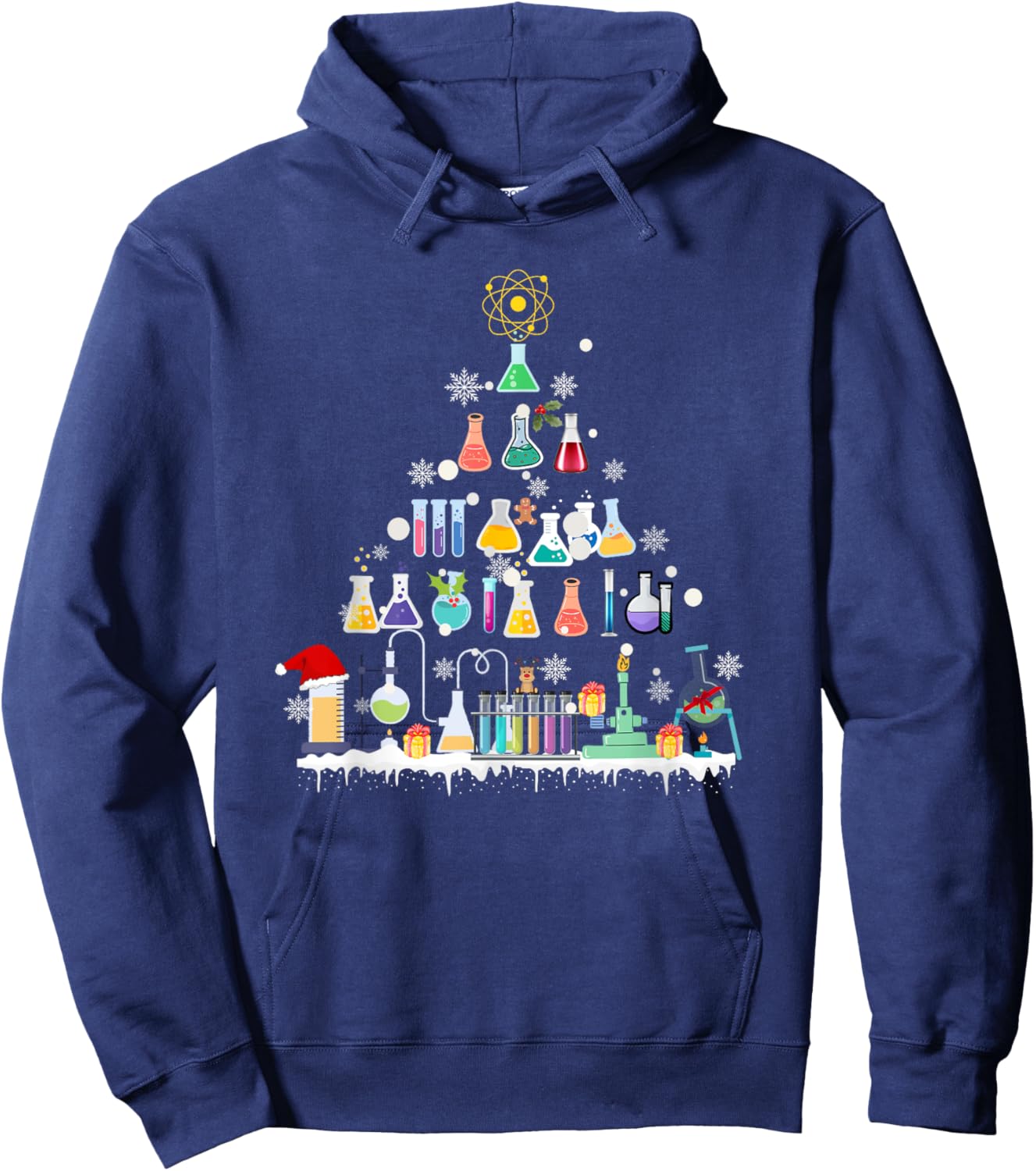 Oh Chemistree Funny Christmas Tree Chemical Science Teacher Women Kids Hoodie - Hoodie | Navy