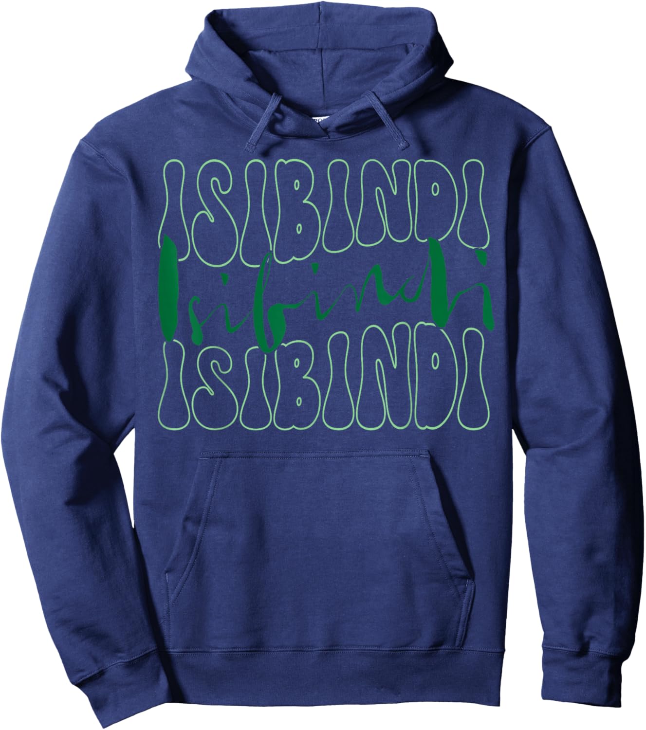 Isibindi Bold Groovy Retro Typography Inspirational Hoodie - Hoodie | Navy