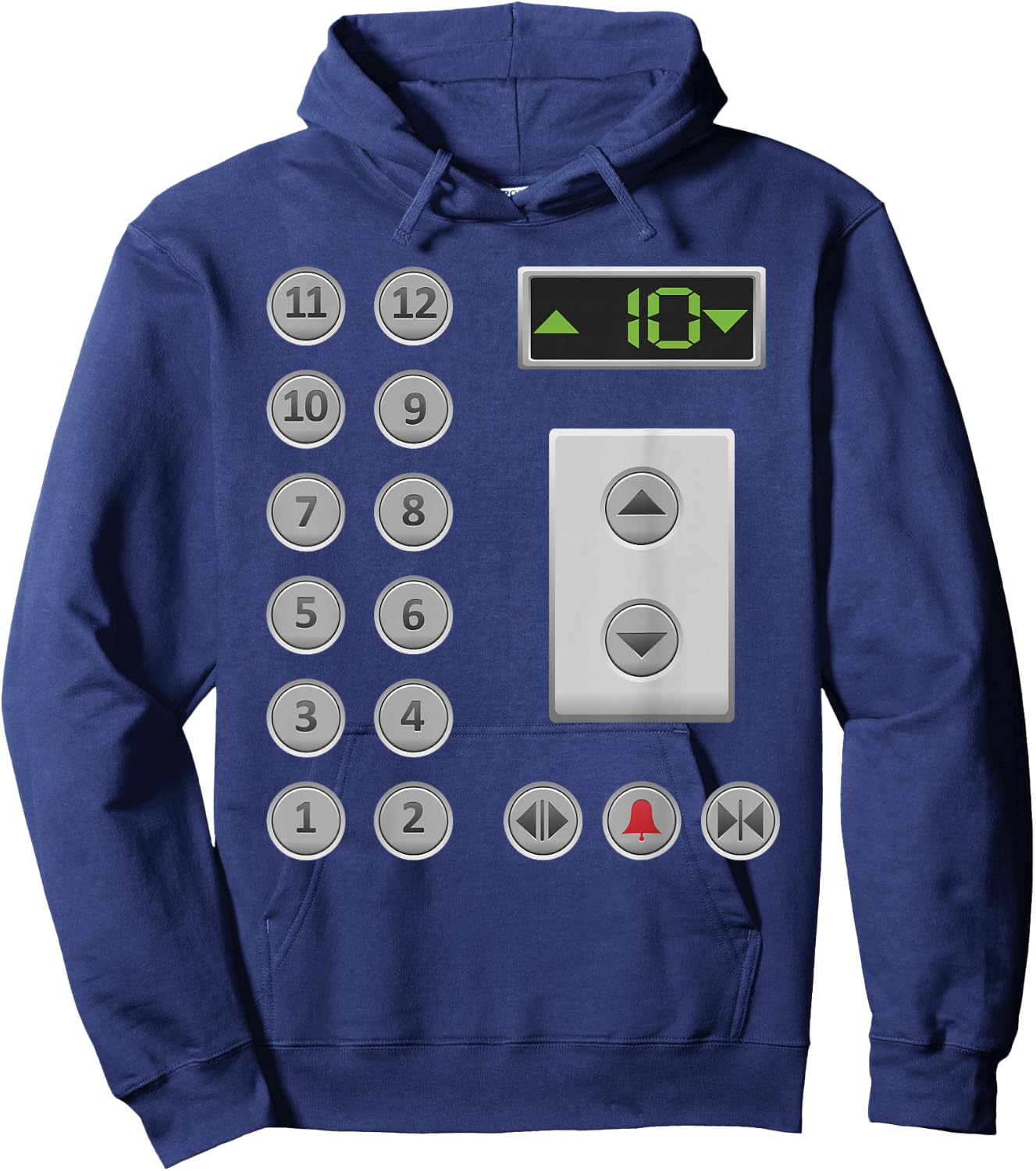 Elevator Buttons Apparel -Adult Funny Elevator - Black, Small Hoodie - Hoodie | Navy