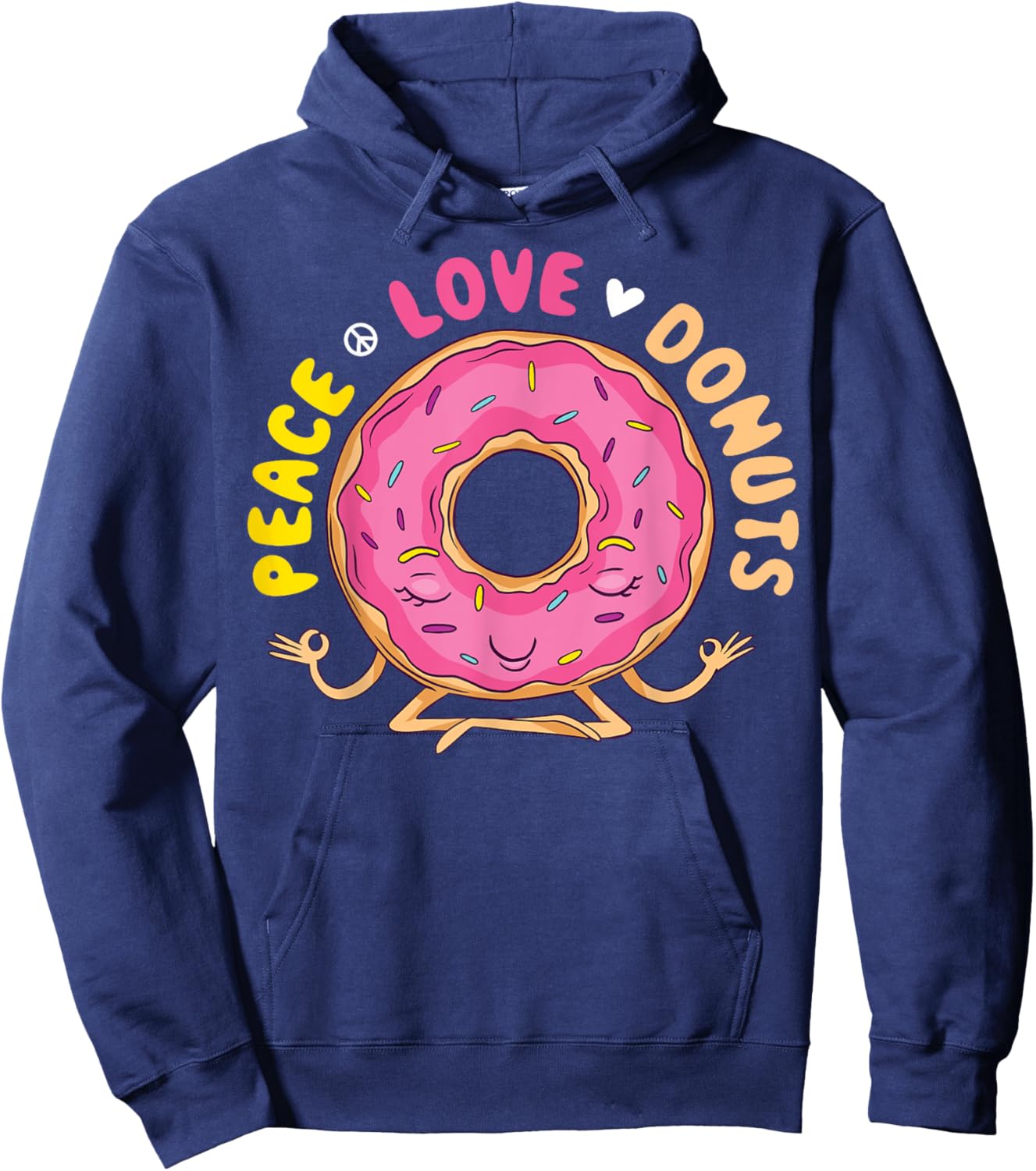 Peace Love Donuts Hoodie - Hoodie | Navy