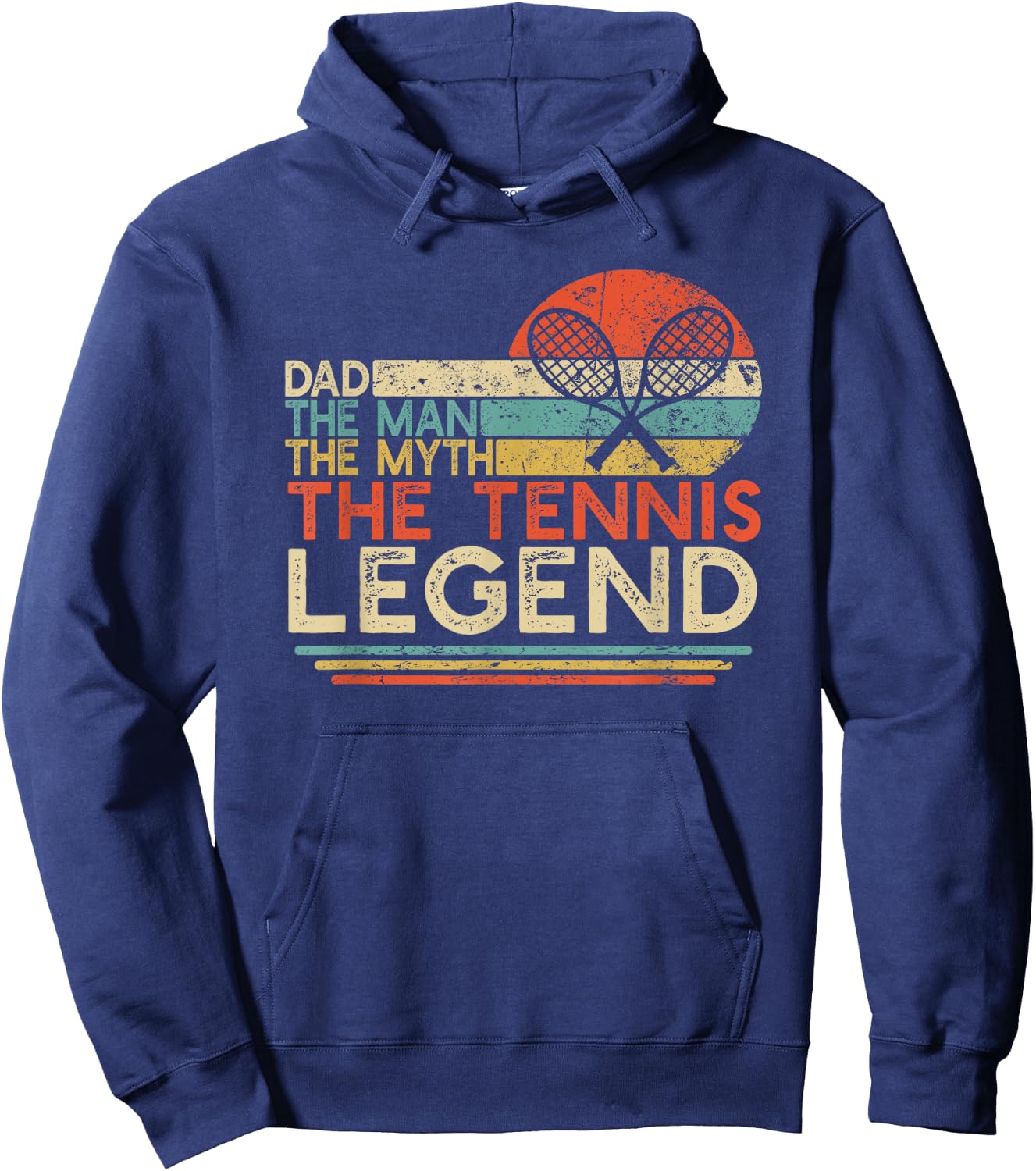 Vintage Tennis Player Dad The Man The Myth The Tennis Legend Hoodie - Hoodie | Navy