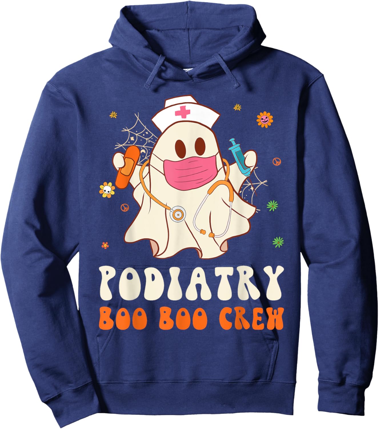 Podiatry Boo Boo Crew Nurse Funny Halloween Easy Costume Hoodie - Hoodie | Navy
