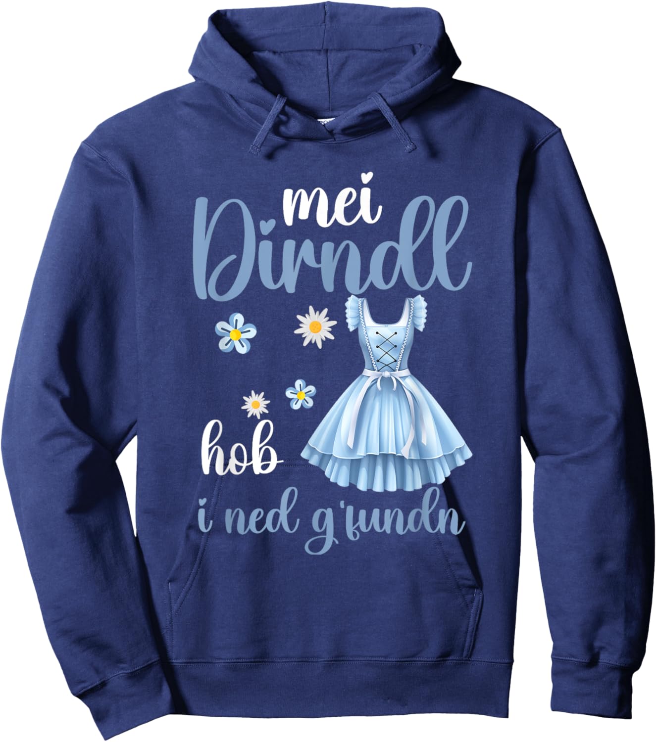 Oktoberfest | Mein Dirndl hob i ned gefunden Damen Trachten Hoodie - Hoodie | Navy
