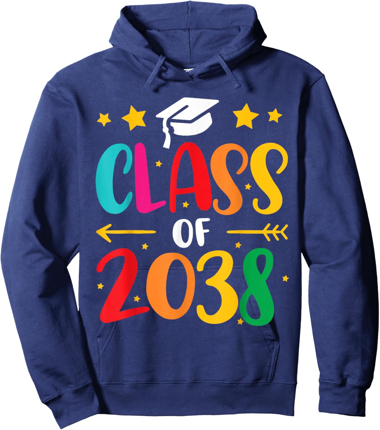 Kindergarten Class of 2038 First Day School Graduation Girls Hoodie - Hoodie | Navy