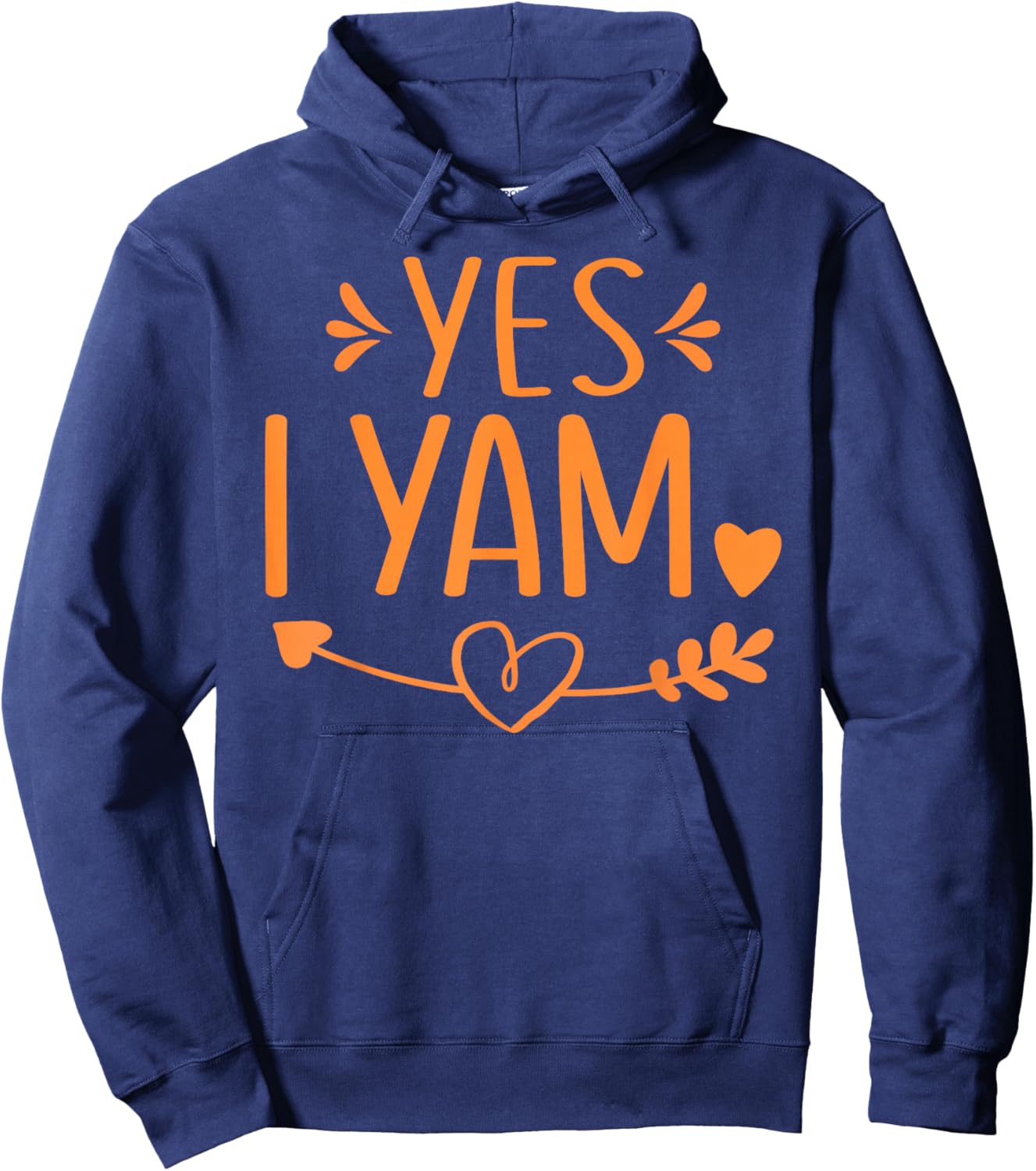 Thanksgiving Matching Couples Outfit Sweet Potato Yes I Yam Hoodie - Hoodie | Navy