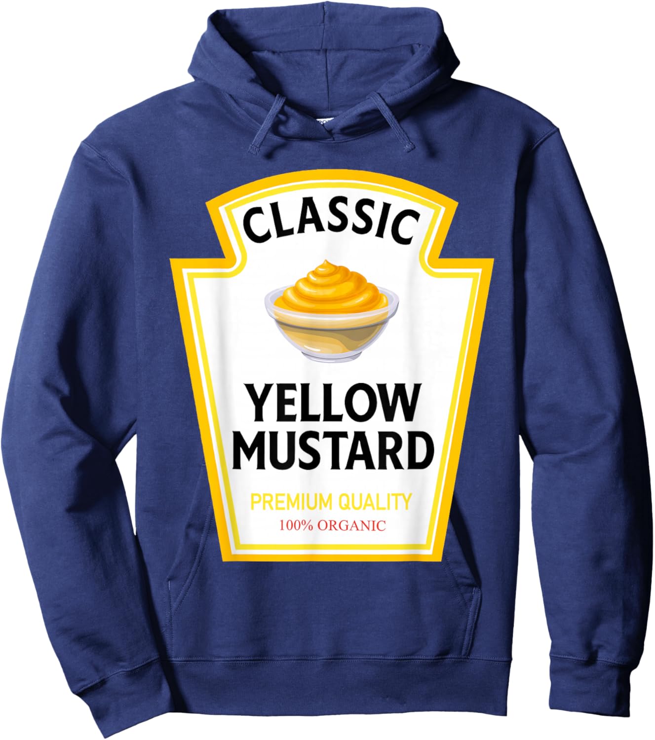 Yellow Mustard Funny Condiment Costume Party Matching Hoodie - Hoodie | Navy