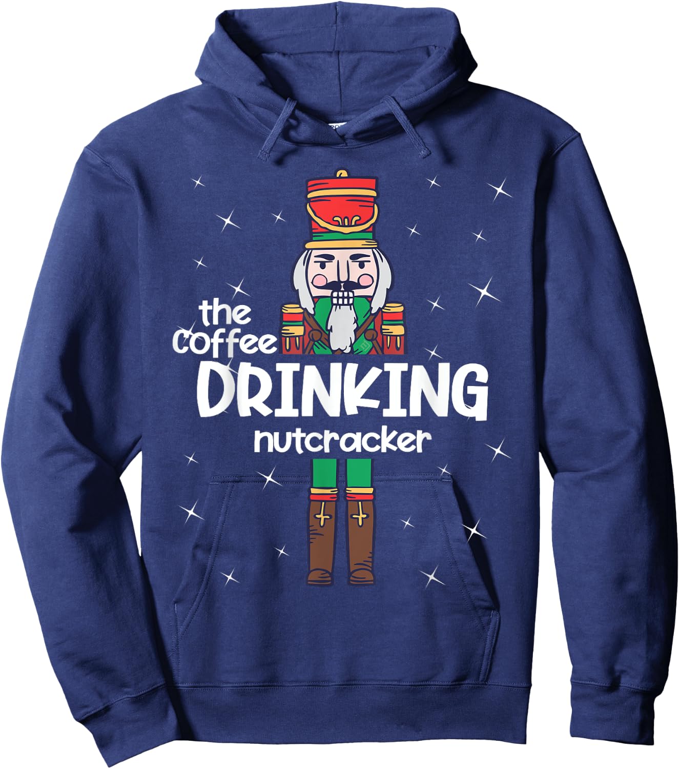 Coffee Nutcracker Family Matching Funny Pajama Hoodie - Hoodie | Navy