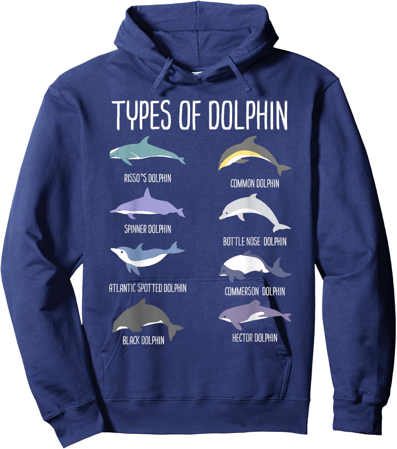 Types of Dolphin Hoodie - Hoodie | Navy
