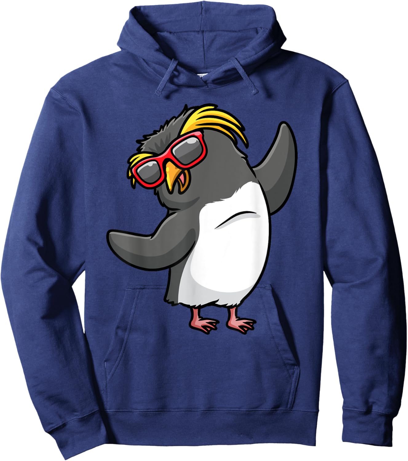 Dancing Northern Rockhopper Penguin Tristan Penguin Hoodie - Hoodie | Navy