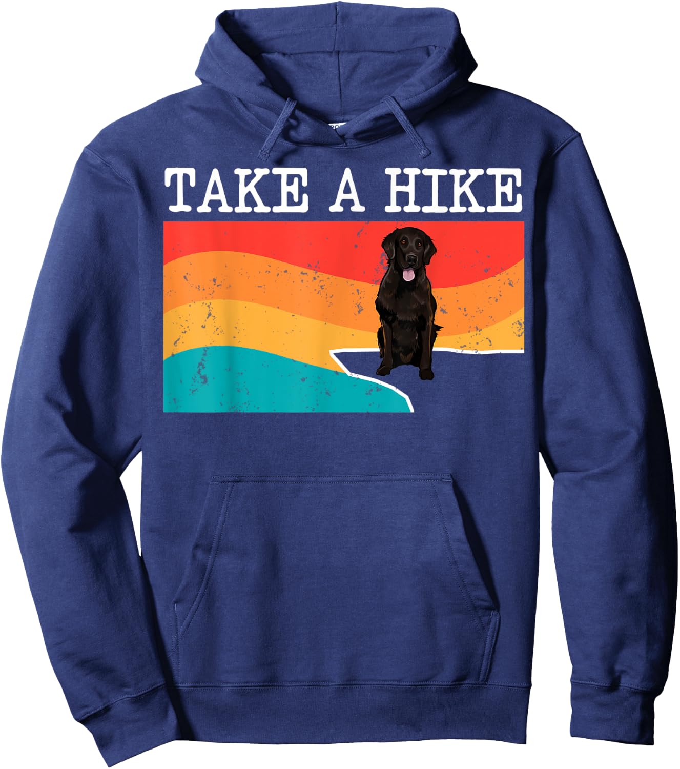 Funny Take A Hike Flat-Coated Retriever Graphic Hiking Hoodie - Hoodie | Navy