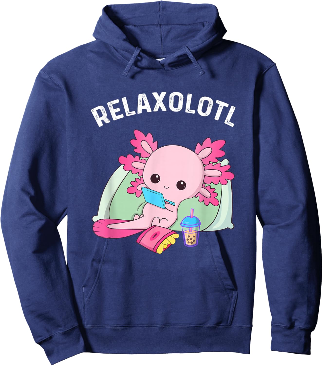 Cute Axolotl Lover Mexican Salamander Relaxolotl Hoodie - Hoodie | Navy